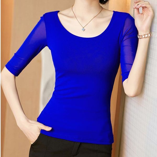 solid color net yarn base thin t shirt women elegant slim o-neck short sleeve tee summer blue female clothes women's t-shirt, White
solid color net yarn base thin t shirt women elegant slim o-neck short sleeve tee summer blue female clothes women's t-shirt, White