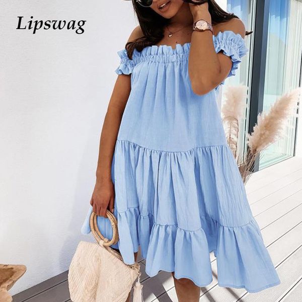 summer off shoulder party dress women fashion casual solid loose mini dress 2021 elegant lady pleated ruffle dress vestidoshigh quality, Black;gray
summer off shoulder party dress women fashion casual solid loose mini dress 2021 elegant lady pleated ruffle dress vestidoshigh quality, Black;gray