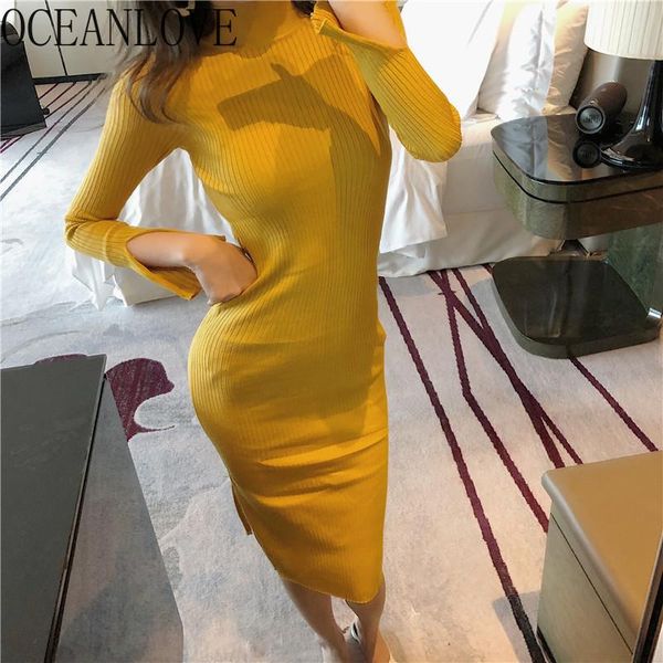 casual dresses oceanlove 2021 solid women dress turtleneck knitted stretch vintage vestidos split autumn high waist long 13359, Black;gray
casual dresses oceanlove 2021 solid women dress turtleneck knitted stretch vintage vestidos split autumn high waist long 13359, Black;gray