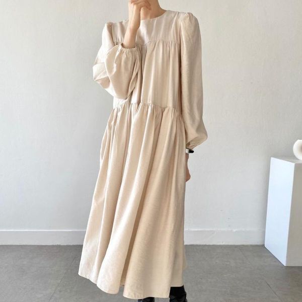 casual dresses robe femme autumn fashion solid o neck puff long sleeve dress women loose big swing wild vestido korean minimalism, Black;gray
casual dresses robe femme autumn fashion solid o neck puff long sleeve dress women loose big swing wild vestido korean minimalism, Black;gray