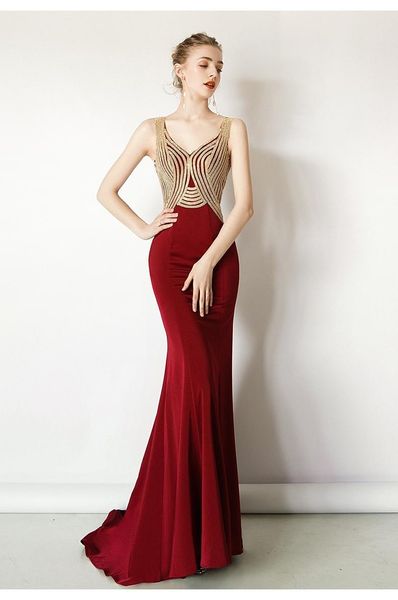 party dresses fashion temperament long mermaid v-neck red evening dress special occasion, White;black
party dresses fashion temperament long mermaid v-neck red evening dress special occasion, White;black