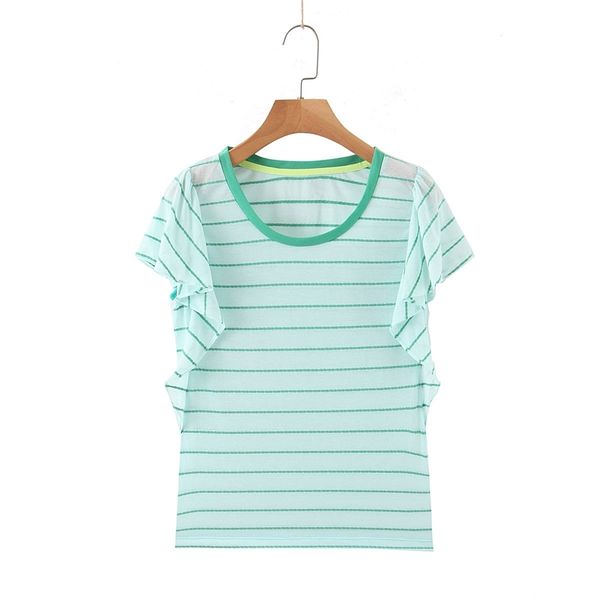 summer tees for women ruffles sleeve o neck striped t-shirt preppy style tee ladies street wear shirt xz2389 210525, White
summer tees for women ruffles sleeve o neck striped t-shirt preppy style tee ladies street wear shirt xz2389 210525, White