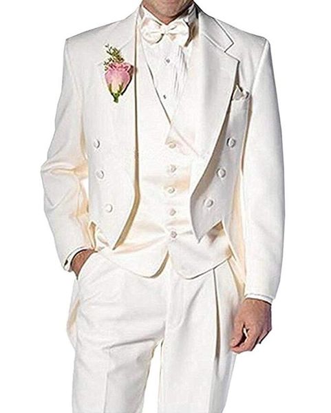 men's suits & blazers suit 3 piece formal tuxedo groom jacket tux vest trousers set wedding, White;black
men's suits & blazers suit 3 piece formal tuxedo groom jacket tux vest trousers set wedding, White;black