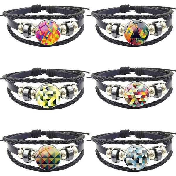 charm bracelets for girls statement maxi jewelry with glass cabochon black leather bracelet bangle creative geometric mosaic, Golden;silver
charm bracelets for girls statement maxi jewelry with glass cabochon black leather bracelet bangle creative geometric mosaic, Golden;silver