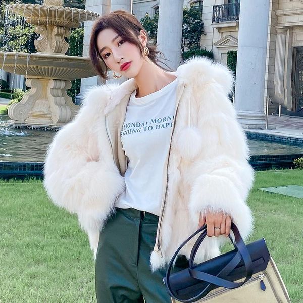women's fur & faux real coat vintage elegant hooded female jacket autumn winter 2021 coats casacos feminino zjt1223, Black
women's fur & faux real coat vintage elegant hooded female jacket autumn winter 2021 coats casacos feminino zjt1223, Black
