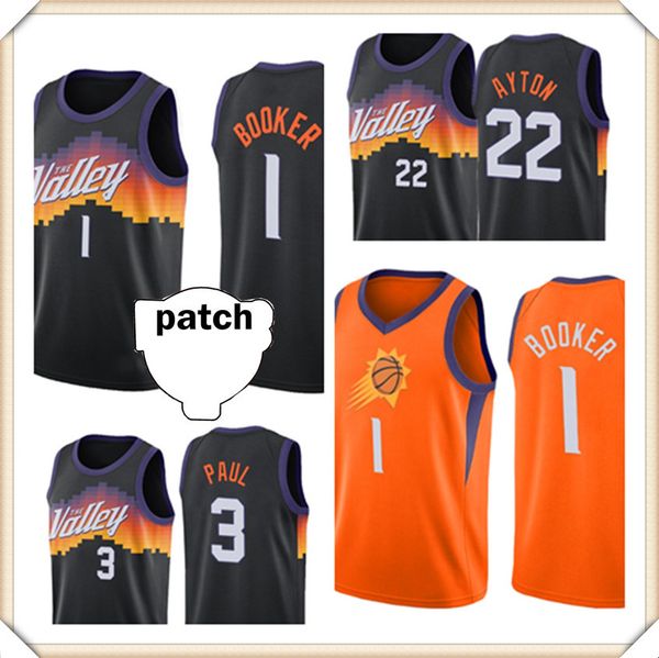 devin 1 booker deandre 22 ayton chris 3 paul steve 13 nash basketball jerseys, Black;red