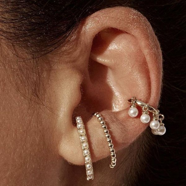 hoop & huggie vintage pearl ear clip set french alloy geometric hole earrings 3 cold wind high sense, Golden;silver
hoop & huggie vintage pearl ear clip set french alloy geometric hole earrings 3 cold wind high sense, Golden;silver
