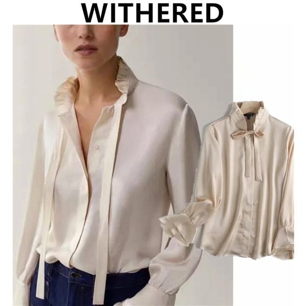 women's blouses & shirts withered autumn blouse women england office lady fashion simple ruffles lace up elegant casual blusas mu, White
women's blouses & shirts withered autumn blouse women england office lady fashion simple ruffles lace up elegant casual blusas mu, White