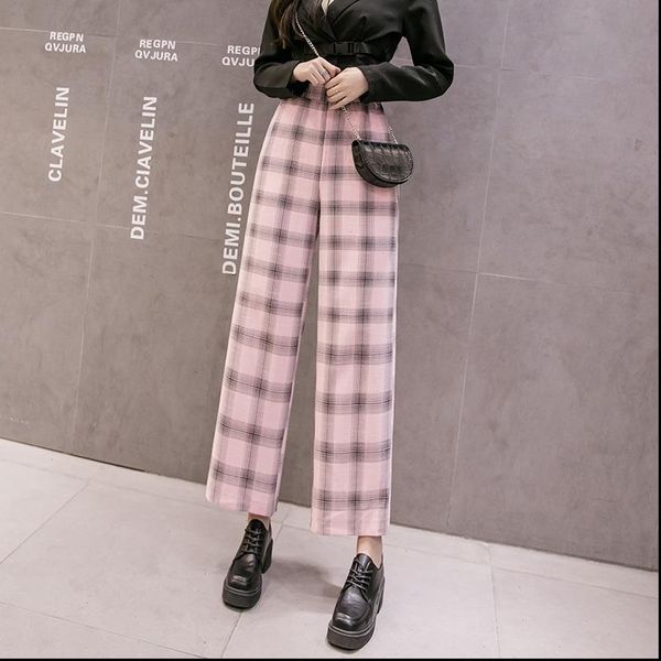 elastic womens pants high waist trousers chiffon plaid wide leg female loose women korean thin casual, Black;white
elastic womens pants high waist trousers chiffon plaid wide leg female loose women korean thin casual, Black;white