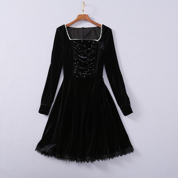 dresses european and american women's clothing winter style long-sleeved square collar nail beads fashion velvet black dress z1ug, Black;gray
dresses european and american women's clothing winter style long-sleeved square collar nail beads fashion velvet black dress z1ug, Black;gray
