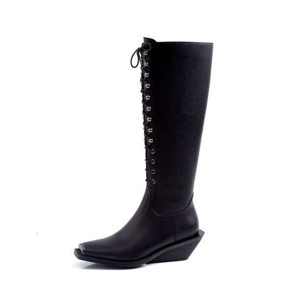 boots morazora classic knee high boots fashion square toe wedges lace up ladies shoes genuine leather women boots1 xs2x, Black
boots morazora classic knee high boots fashion square toe wedges lace up ladies shoes genuine leather women boots1 xs2x, Black