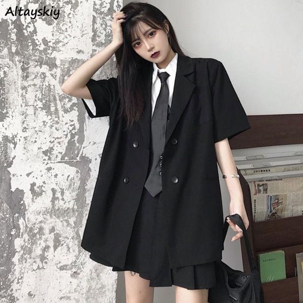women's suits & blazers women black outerwear female hipster ins simple summer casual arrival notched ulzzang all-match streetwear, White;black
women's suits & blazers women black outerwear female hipster ins simple summer casual arrival notched ulzzang all-match streetwear, White;black