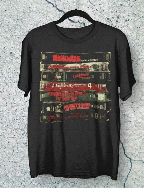 freddie krueger horror vhs tapes movies collection t-shirt for fans, White;black
freddie krueger horror vhs tapes movies collection t-shirt for fans, White;black