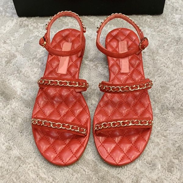 chain woman shoes checkered sole solid flats ladies summer buckle strap sandals fashion concise women 2021, Black 
chain woman shoes checkered sole solid flats ladies summer buckle strap sandals fashion concise women 2021, Black