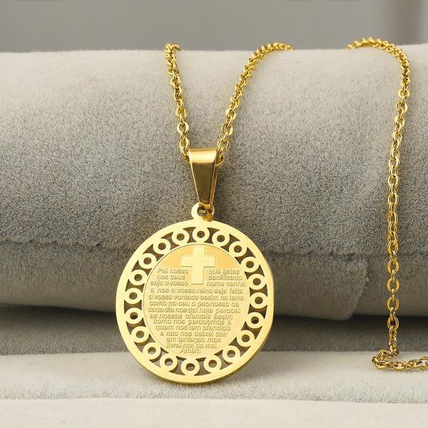 chains wendyfo fashion stainless steel prayer cross necklaces pendants men women gold color trend religious chain jewelry, Silver
chains wendyfo fashion stainless steel prayer cross necklaces pendants men women gold color trend religious chain jewelry, Silver