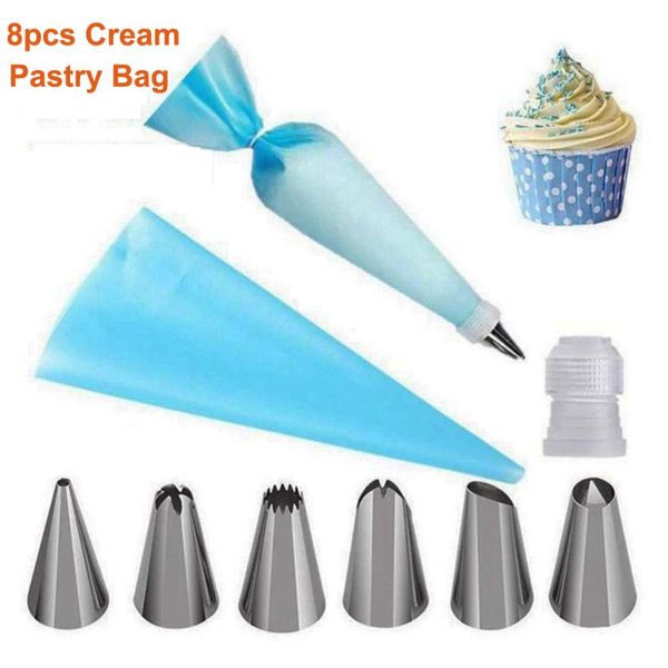 pcs/set silicone cream pastry bag diy cake decorating kit 6 stainless steel nozzle set reusable kitchen accessories baking & tools
pcs/set silicone cream pastry bag diy cake decorating kit 6 stainless steel nozzle set reusable kitchen accessories baking & tools