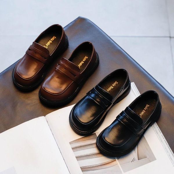 flat shoes children' english leather 2021 spring korean boys' black versatile girls' retro casual soft boy, Black;grey
flat shoes children' english leather 2021 spring korean boys' black versatile girls' retro casual soft boy, Black;grey