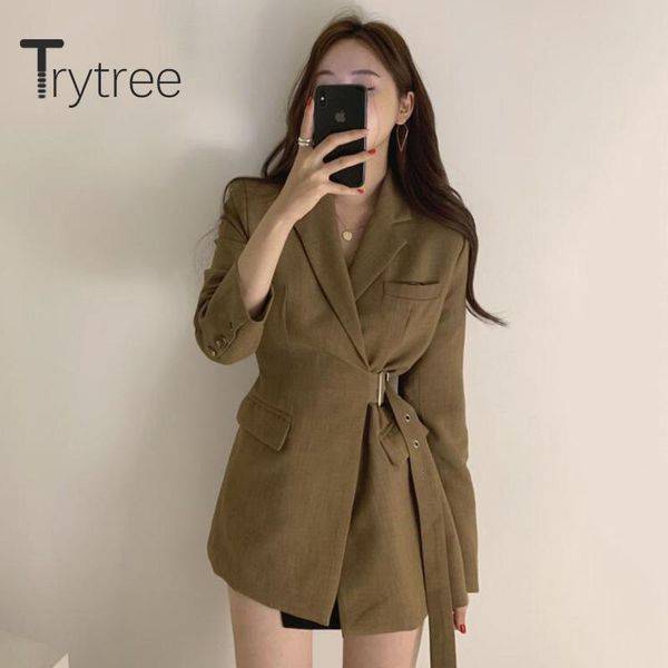 women's jackets trytree 2021 spring autumn women casual suit coat turn-down collar 2 color bandage fashion temperament office lady, Black;brown
women's jackets trytree 2021 spring autumn women casual suit coat turn-down collar 2 color bandage fashion temperament office lady, Black;brown