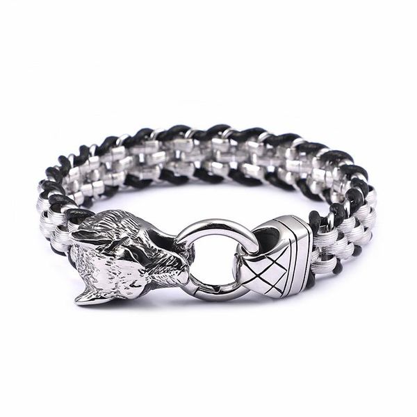 charm bracelets 316 stainless steel link chain animal wolf head for men 21.5cm & leather rock jewelry, Golden;silver
charm bracelets 316 stainless steel link chain animal wolf head for men 21.5cm & leather rock jewelry, Golden;silver