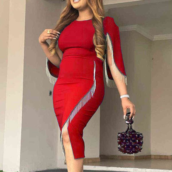 vintage slim bodycon splicing tassel women party dress casual a line solid dress ladies casual o neck split office dress vestido y1204, Black;gray
vintage slim bodycon splicing tassel women party dress casual a line solid dress ladies casual o neck split office dress vestido y1204, Black;gray