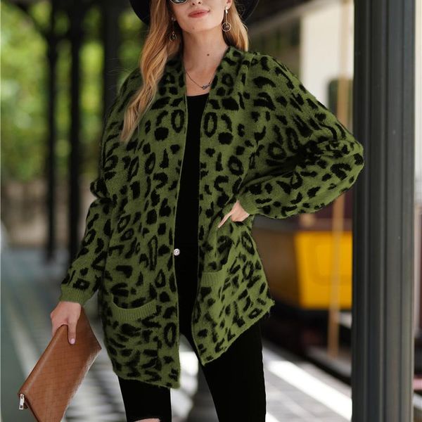 women's knits & tees 2021 high-end golf cardigan jacket autumn winter plush warm long sleeve loose casual leopard print sweater, White
women's knits & tees 2021 high-end golf cardigan jacket autumn winter plush warm long sleeve loose casual leopard print sweater, White