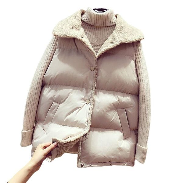 women's vests sleeveless warm wool vest 2021 autumn winter fashion loose down cotton, Black;white
women's vests sleeveless warm wool vest 2021 autumn winter fashion loose down cotton, Black;white