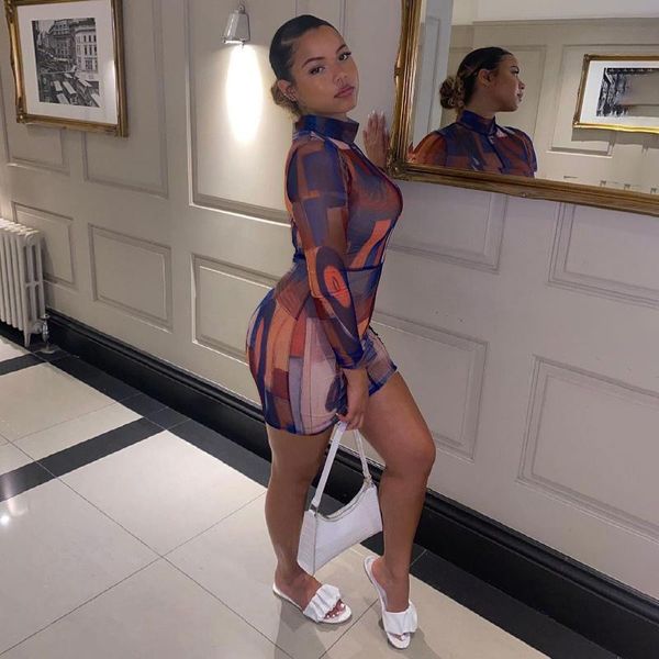 casual dresses mesh vintage print skinny mini dress women turtleneck long sleeve hipster clubwear summer party streetwear, Black;gray
casual dresses mesh vintage print skinny mini dress women turtleneck long sleeve hipster clubwear summer party streetwear, Black;gray