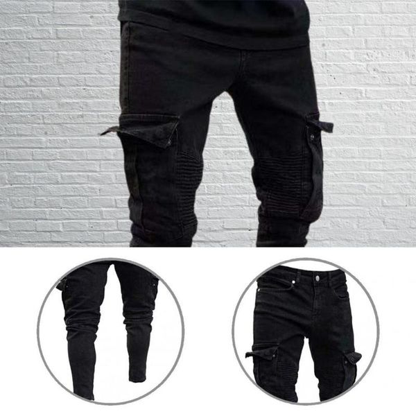 men's jeans energetic charming destroyed jogger pants denim autumn skinny for men, Blue
men's jeans energetic charming destroyed jogger pants denim autumn skinny for men, Blue