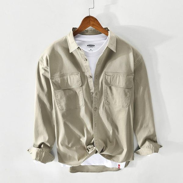 men's leisure long sleeve cotton shirt coat in spring and summer casual shirts, White;black
men's leisure long sleeve cotton shirt coat in spring and summer casual shirts, White;black
