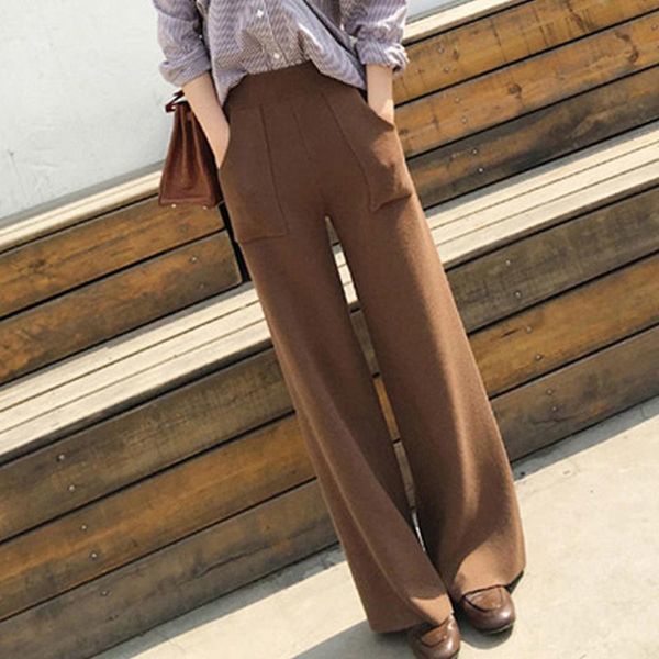 women's pants & capris yamdi vintage chic spring autumn winter thick knitted high waist korean pocket wide-leg trouser femme solid 2021, Black;white
women's pants & capris yamdi vintage chic spring autumn winter thick knitted high waist korean pocket wide-leg trouser femme solid 2021, Black;white