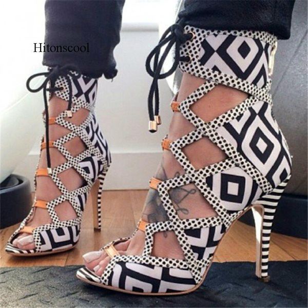 women mixed colors gladiator strip sandals summer cutouts sandalias design party dress thin high heels shoes, Black
women mixed colors gladiator strip sandals summer cutouts sandalias design party dress thin high heels shoes, Black