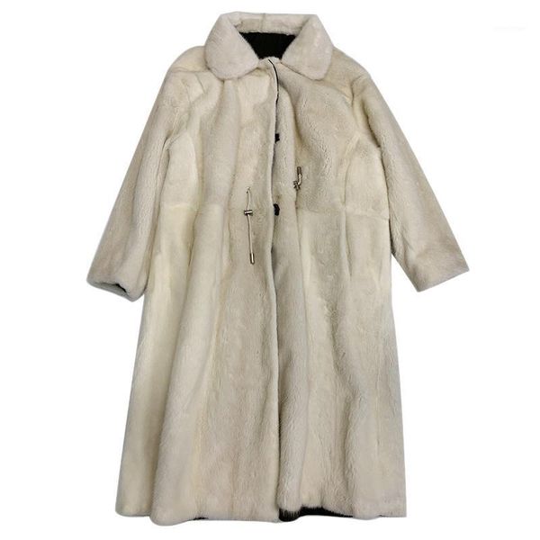 women's fur & faux women mink coat fashion lapel double-faced wear real korean version comfortable warm mid long winter overcoat, Black
women's fur & faux women mink coat fashion lapel double-faced wear real korean version comfortable warm mid long winter overcoat, Black