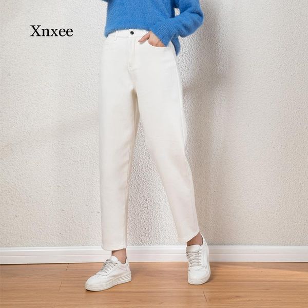 solid plus velvet jeans straight long pants women's autumn winter casual daily high waist thin harem trousers bottoms, Blue
solid plus velvet jeans straight long pants women's autumn winter casual daily high waist thin harem trousers bottoms, Blue
