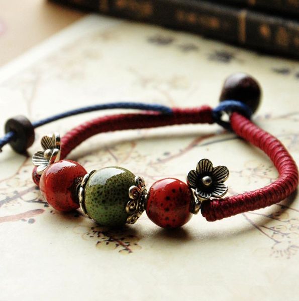 charm bracelets 1pcs fashion casual style ceramic handmade porcelain beads rope for women girl's gift, Golden;silver
charm bracelets 1pcs fashion casual style ceramic handmade porcelain beads rope for women girl's gift, Golden;silver