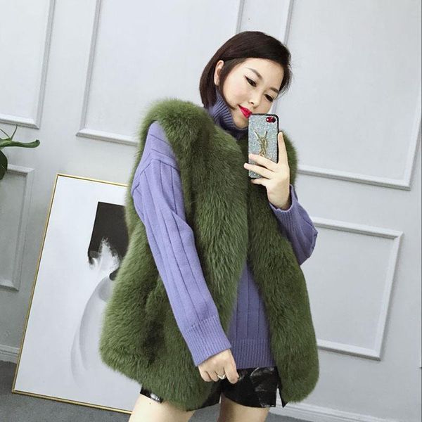 women's fur & faux real vest luxury warm coat vests winter fashion furs women clothes overcoat manteau femme hiver zl554, Black
women's fur & faux real vest luxury warm coat vests winter fashion furs women clothes overcoat manteau femme hiver zl554, Black