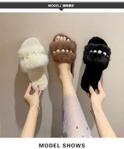 slippers 2021 autumn style korean fashion woolen for women's outer wear with metal pearl decoration, Black
slippers 2021 autumn style korean fashion woolen for women's outer wear with metal pearl decoration, Black