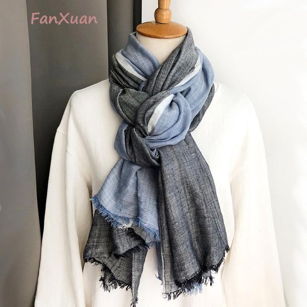 scarves design contrast color for women mens scarf linen four seasons striped stole retro bicolor darker bandana, Blue;gray
scarves design contrast color for women mens scarf linen four seasons striped stole retro bicolor darker bandana, Blue;gray