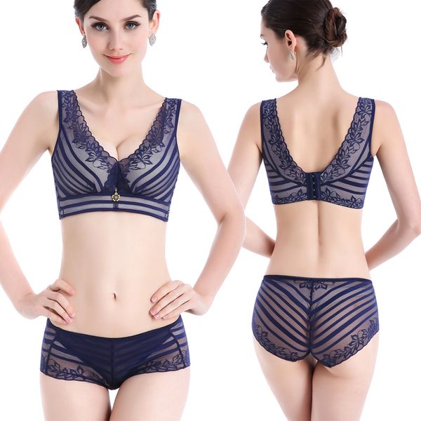 paris seduction vest underwired bra set push up adjustable comfortable lace lingerie wholesale, Black;white