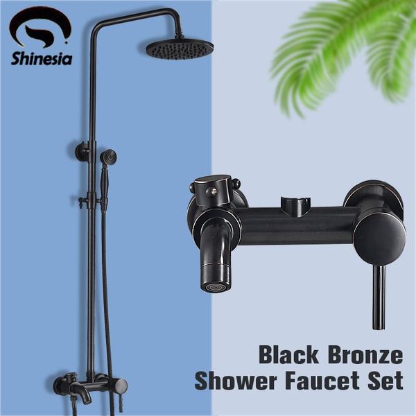 black bronze bathroom shower set faucet 8" brass rainfall head bathtub with hand cold mixer tap wall mounted sets
black bronze bathroom shower set faucet 8" brass rainfall head bathtub with hand cold mixer tap wall mounted sets