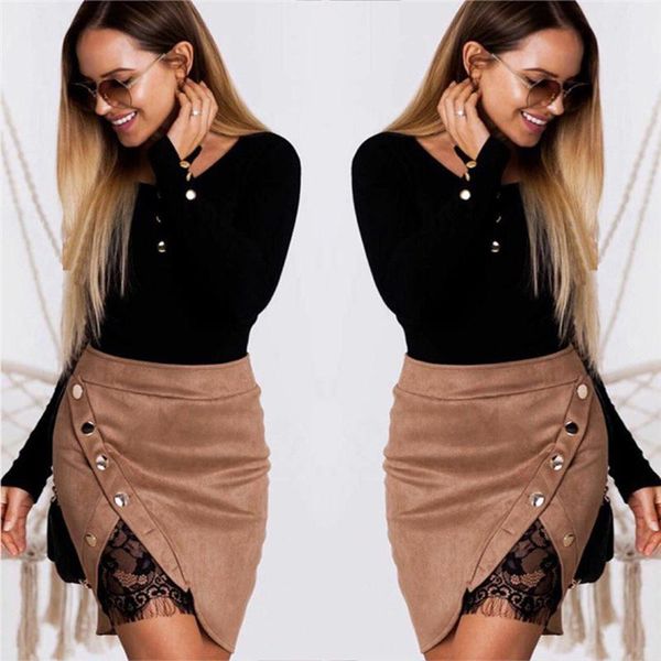 skirts fashion women ladies high waist pencil button lace patchwork bodycon suede leather split party casual mini skirt, Black
skirts fashion women ladies high waist pencil button lace patchwork bodycon suede leather split party casual mini skirt, Black
