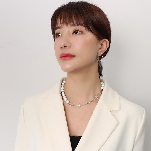 pendant necklaces allme street style white colour opals beaded necklace for women ladies metallic cz stone cross accessories, Silver
pendant necklaces allme street style white colour opals beaded necklace for women ladies metallic cz stone cross accessories, Silver