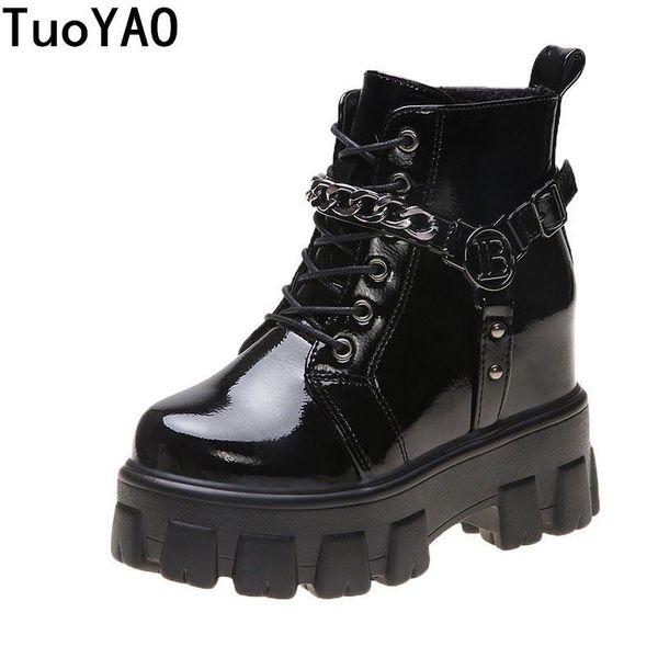 boots high platform leather winter shoes 10cm ankle women shoe warm plush snow woman chain fur insole punk, Black
boots high platform leather winter shoes 10cm ankle women shoe warm plush snow woman chain fur insole punk, Black