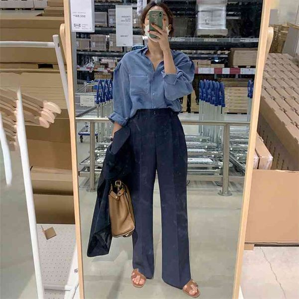 spring autumn women's korean style simple thread lapel loose and thin long-sleeved female s gx414 210507, White
spring autumn women's korean style simple thread lapel loose and thin long-sleeved female s gx414 210507, White