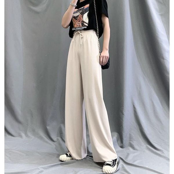 women's pants & capris women summer ice silk trousers loose casual black elastic womens clothing wide legs high waist thin lace up stre, Black;white
women's pants & capris women summer ice silk trousers loose casual black elastic womens clothing wide legs high waist thin lace up stre, Black;white