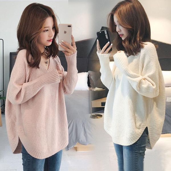 net red v-neck pullover sweater women's autumn and winter loose bottoming shirt korean version of lazy wind casual wild sweaters, White;black
net red v-neck pullover sweater women's autumn and winter loose bottoming shirt korean version of lazy wind casual wild sweaters, White;black