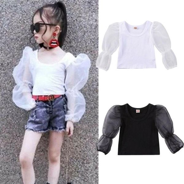 kids baby girl mesh puff sleeve shirts summer children o-neck solid crop, White;black
kids baby girl mesh puff sleeve shirts summer children o-neck solid crop, White;black