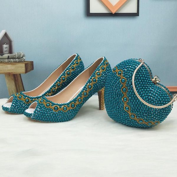 women peep toe party dress shoes and bag bride wedding teal blue pearl pumps high heels ladies open green, Black
women peep toe party dress shoes and bag bride wedding teal blue pearl pumps high heels ladies open green, Black