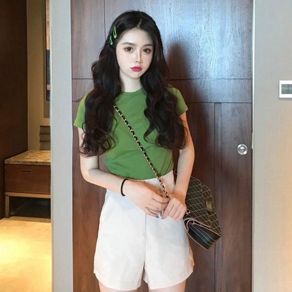 women's t-shirt korean slim student solid color super fire shirt ins short-sleeved t-shirtwomen's clothing, White
women's t-shirt korean slim student solid color super fire shirt ins short-sleeved t-shirtwomen's clothing, White