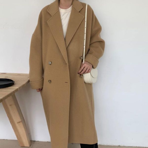 women's trench coats 2021 autumn and winter british style coat mid-length over the knee korean cocoon-shaped thin high-end woolen, Tan;black
women's trench coats 2021 autumn and winter british style coat mid-length over the knee korean cocoon-shaped thin high-end woolen, Tan;black