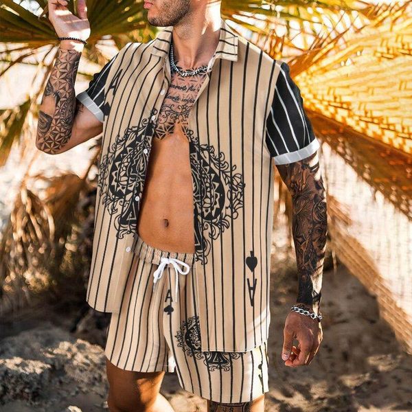 men's tracksuits hawaiian print lapel short sleeve shirt set summer fashion beach spades a printed shorts two-piece s-3xl, Gray
men's tracksuits hawaiian print lapel short sleeve shirt set summer fashion beach spades a printed shorts two-piece s-3xl, Gray